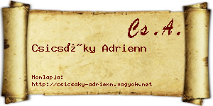 Csicsáky Adrienn névjegykártya